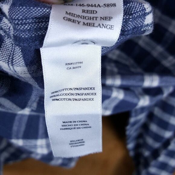 RAILS Mens Shirt XXL Blue Plaid Button Down Check REID Midnight Melange $148 - Picture 6 of 9